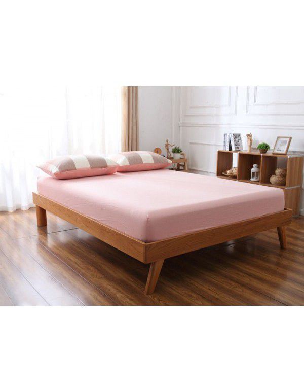 Cotton single fitted sheet washed cotton double bed cover home textile home stay bed bag bedding Simmons protective cover 