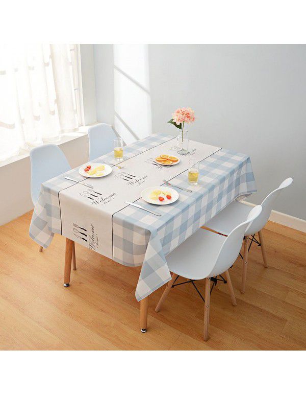 Nordic tablecloth cloth art waterproof anti scald anti oil wash free tea table table cloth desk ins student tablecloth PVC net red 