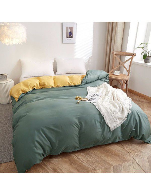 Nordic simple plain cotton quilt cover 150x200x230 pure cotton quilt cover single and double bedding 