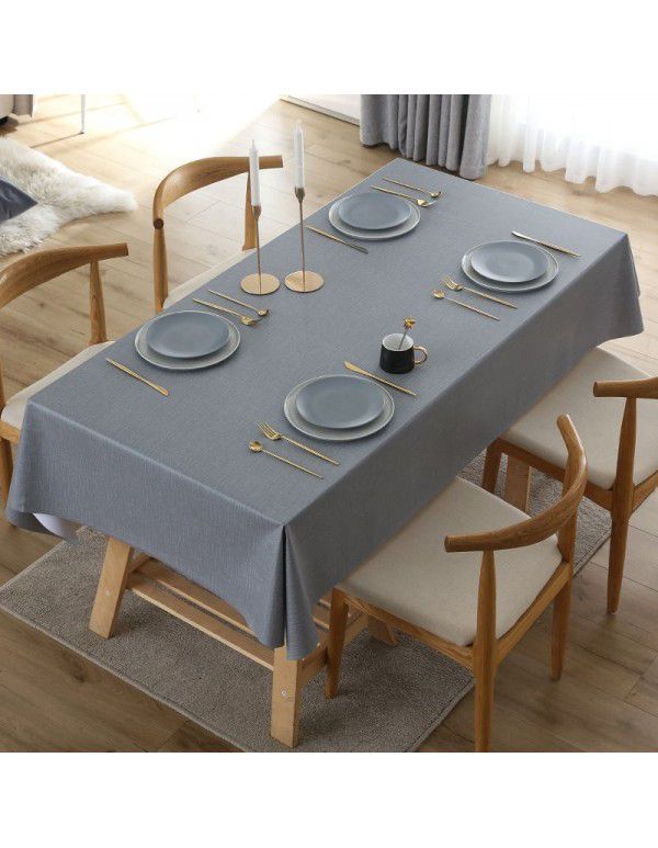 Simple dining table cloth, waterproof, oil proof, hot proof, wash free pvc household tea table cloth, rectangular student ins desk mat