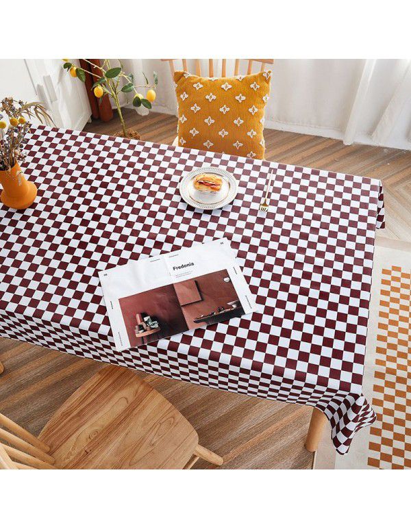 Rural farm PVC tablecloth waterproof oil proof wash free ins net red tabletop tablecloth tea table mat rectangle 