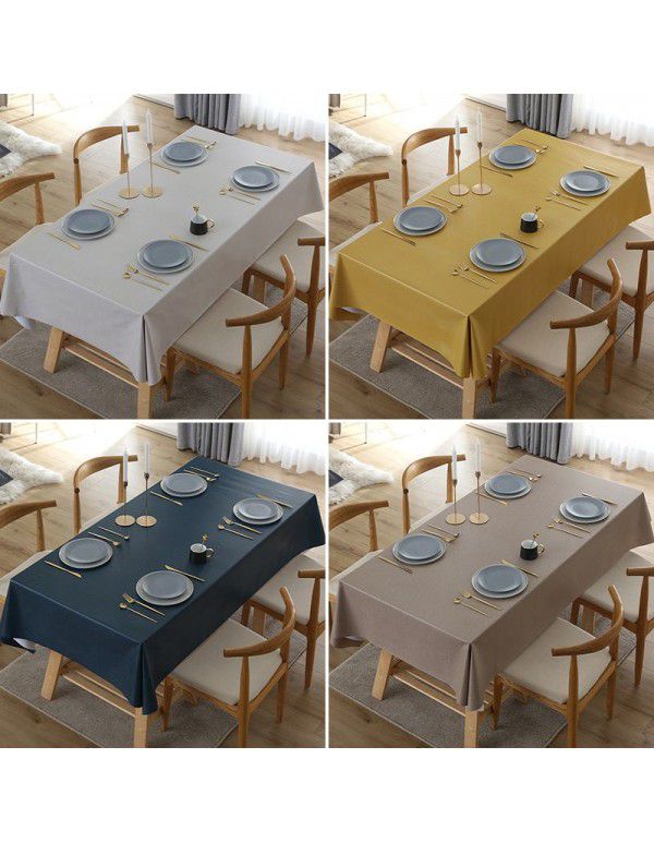 Simple dining table cloth, waterproof, oil proof, hot proof, wash free pvc household tea table cloth, rectangular student ins desk mat