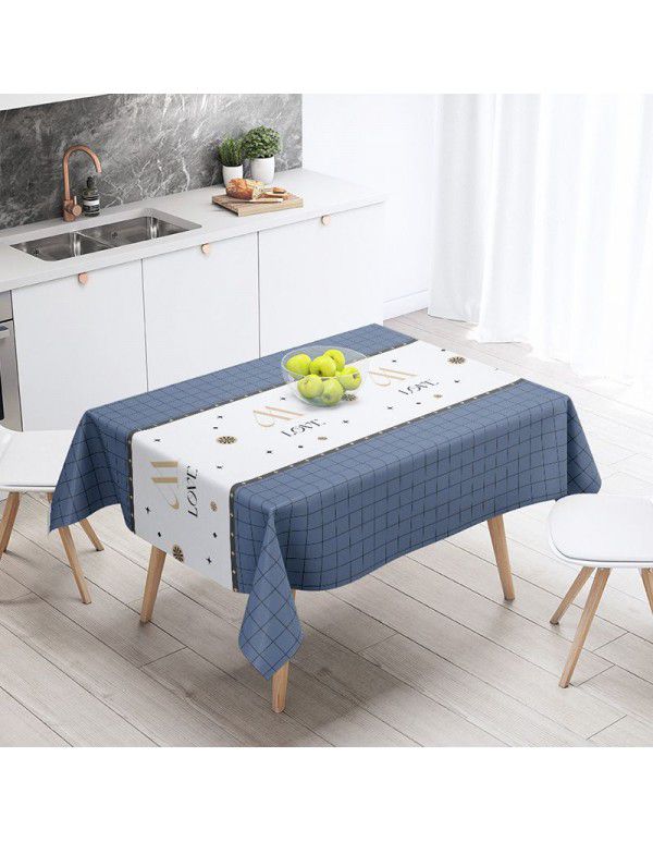 Nordic tablecloth cloth art waterproof anti scald anti oil wash free tea table table cloth desk ins student tablecloth PVC net red 