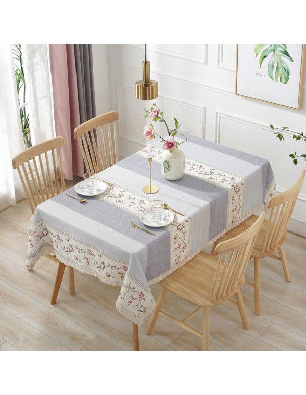 The manufacturer has a new pastoral striped flower lace tablecloth in stock, and a cotton linen tablecloth is distributed on behalf of the manufacturer 