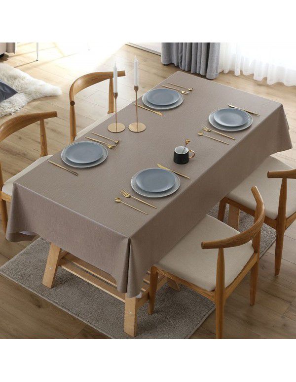 Simple dining table cloth, waterproof, oil proof, hot proof, wash free pvc household tea table cloth, rectangular student ins desk mat