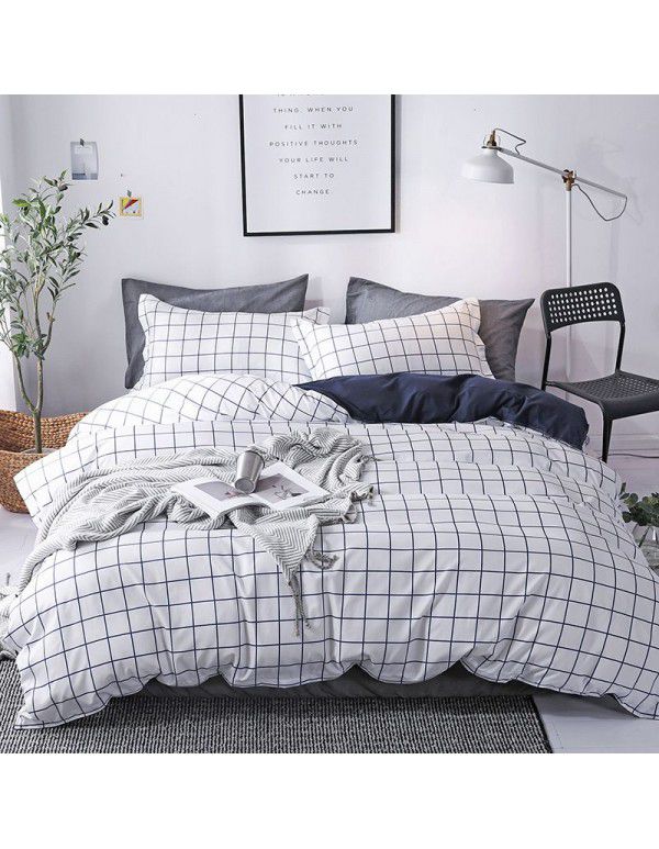 The factory directly supplies cross-border e-commerce checkered bedsheets, fitted sheets, three piece sets and four piece sets of bedding, which are sold well in Europe and America 