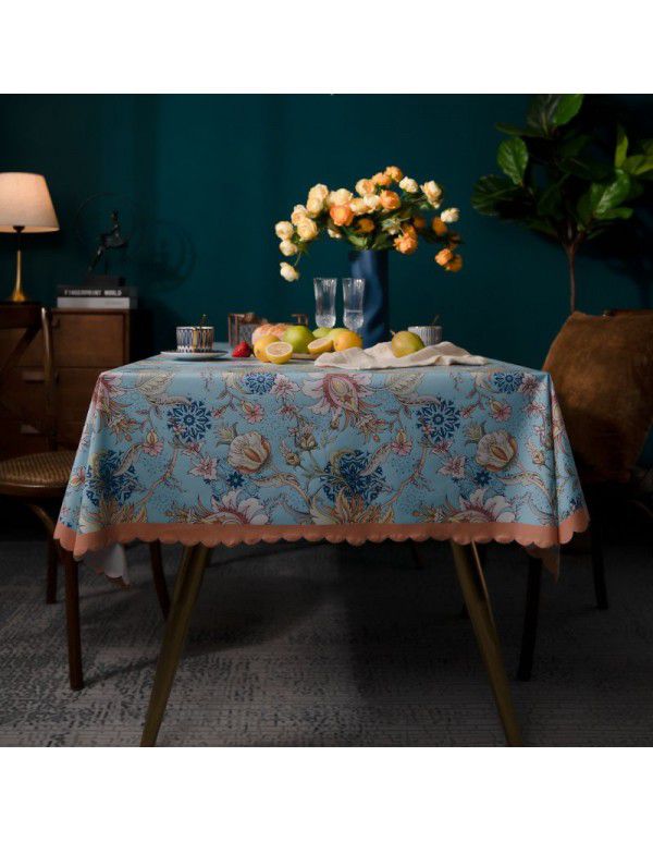 Manufacturer wholesale tablecloth waterproof, anti scalding, anti oil, no washing tablecloth rectangular American retro pastoral luxury 