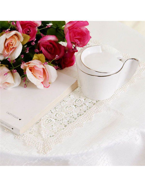 Manufacturer wholesale tablecloth modern Chinese style satin lace tablecloth lace tea table long tablecloth wholesale 