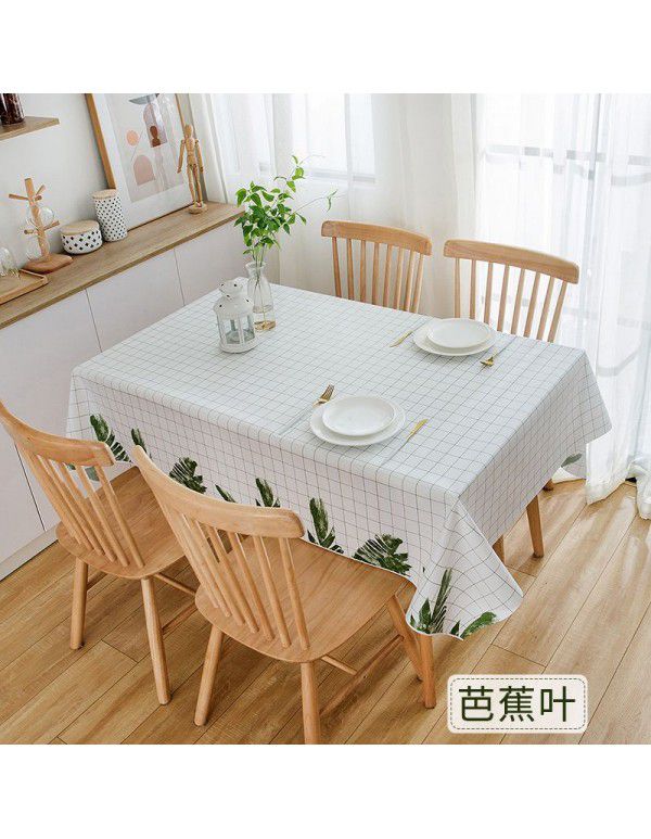 PEVA Nordic style black-and-white Plaid tablecloth waterproof, oil-proof and wash free tablecloth ins waterproof tea table cloth wholesale 