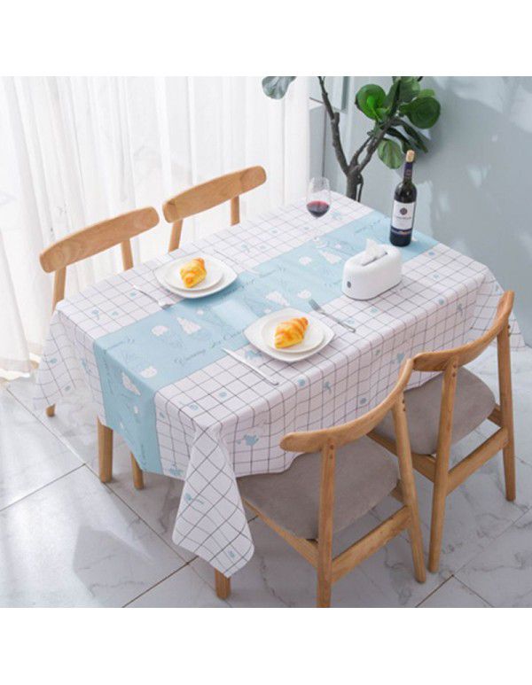 Nordic tablecloth household waterproof oil proof disposable PVC net red tablecloth desk ins student tea table mat t 