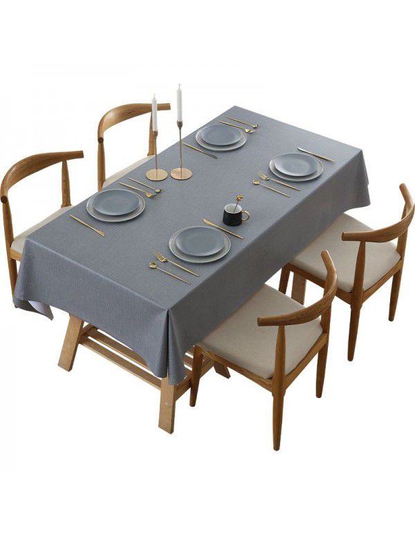 Simple dining table cloth, waterproof, oil proof, hot proof, wash free pvc household tea table cloth, rectangular student ins desk mat