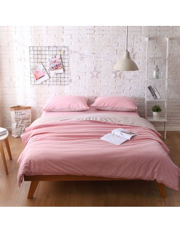 Manufacturer Nordic network red super soft four piece dormitory bedding single quilt cover student home textile three piece set 4