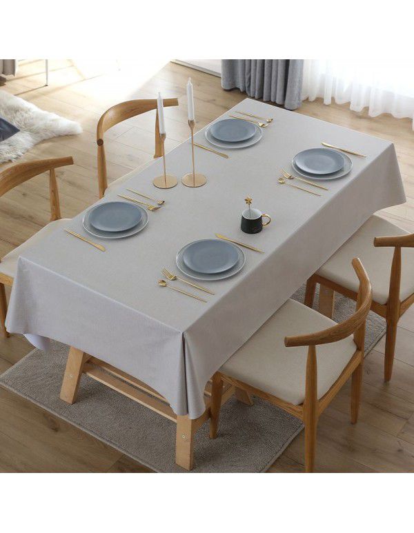 Simple dining table cloth, waterproof, oil proof, hot proof, wash free pvc household tea table cloth, rectangular student ins desk mat