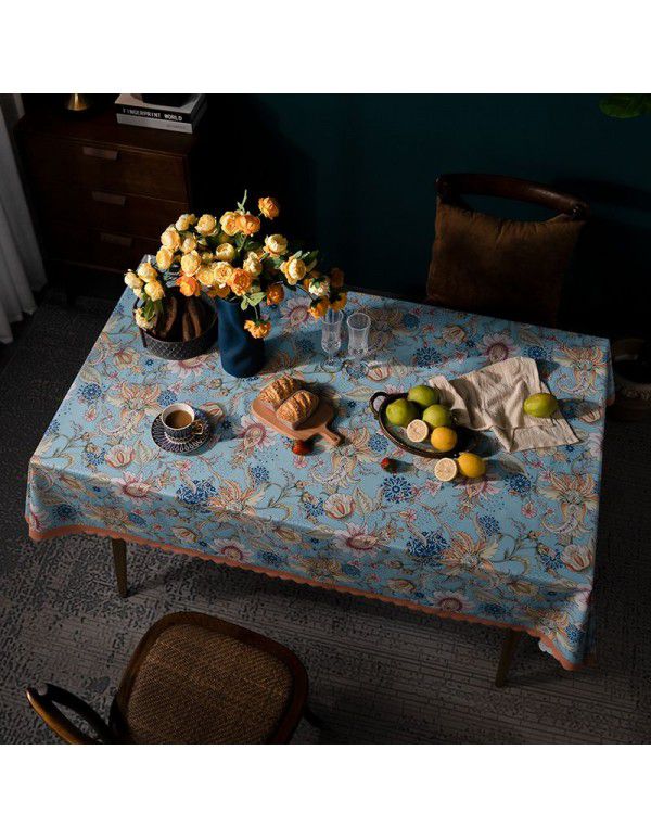 Manufacturer wholesale tablecloth waterproof, anti scalding, anti oil, no washing tablecloth rectangular American retro pastoral luxury 