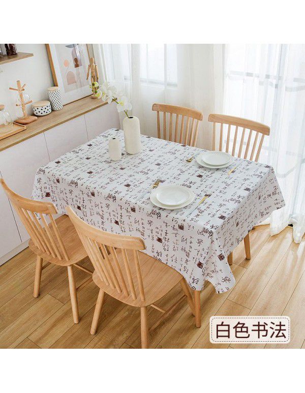 PEVA Nordic style black-and-white Plaid tablecloth waterproof, oil-proof and wash free tablecloth ins waterproof tea table cloth wholesale 