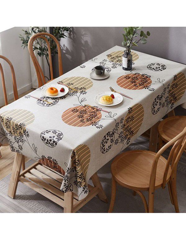 PVC tablecloth waterproof, oil proof, scald proof and wash free tablecloth rectangular household tablecloth tea table cloth table mat desk 