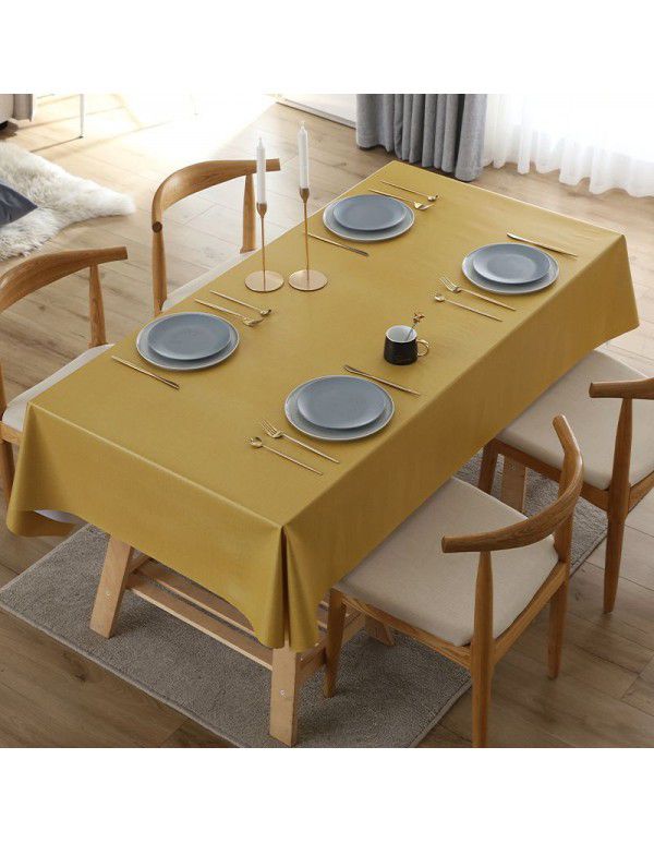 Simple dining table cloth, waterproof, oil proof, hot proof, wash free pvc household tea table cloth, rectangular student ins desk mat