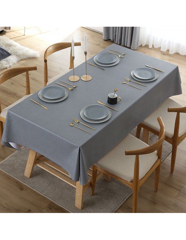 Simple dining table cloth, waterproof, oil proof, hot proof, wash free pvc household tea table cloth, rectangular student ins desk mat