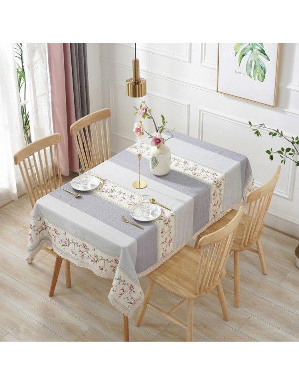 The manufacturer has a new pastoral striped flower lace tablecloth in stock, and a cotton linen tablecloth is distributed on behalf of the manufacturer 