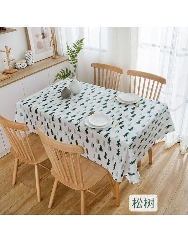 PEVA Nordic style black-and-white Plaid tablecloth waterproof, oil-proof and wash free tablecloth ins waterproof tea table cloth wholesale 