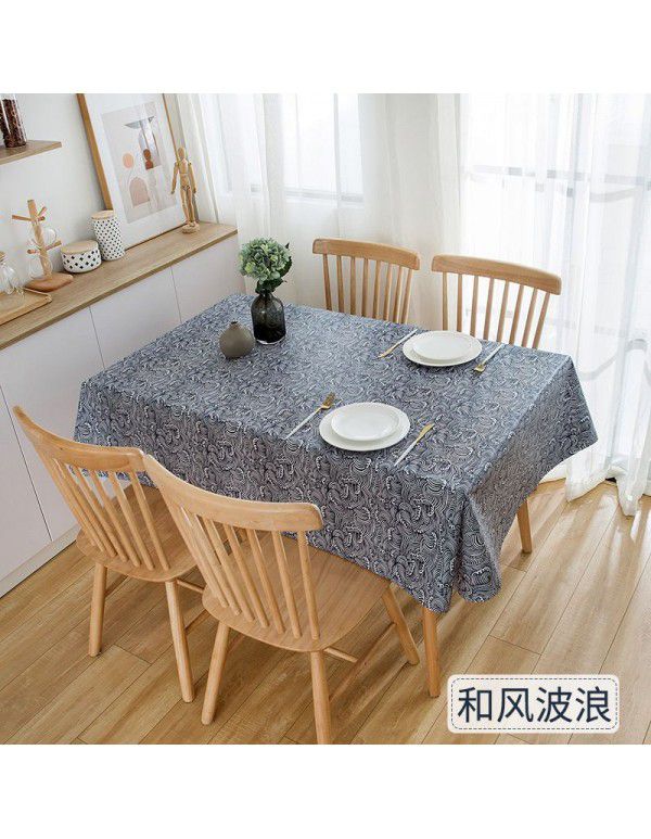 PEVA Nordic style black-and-white Plaid tablecloth waterproof, oil-proof and wash free tablecloth ins waterproof tea table cloth wholesale 