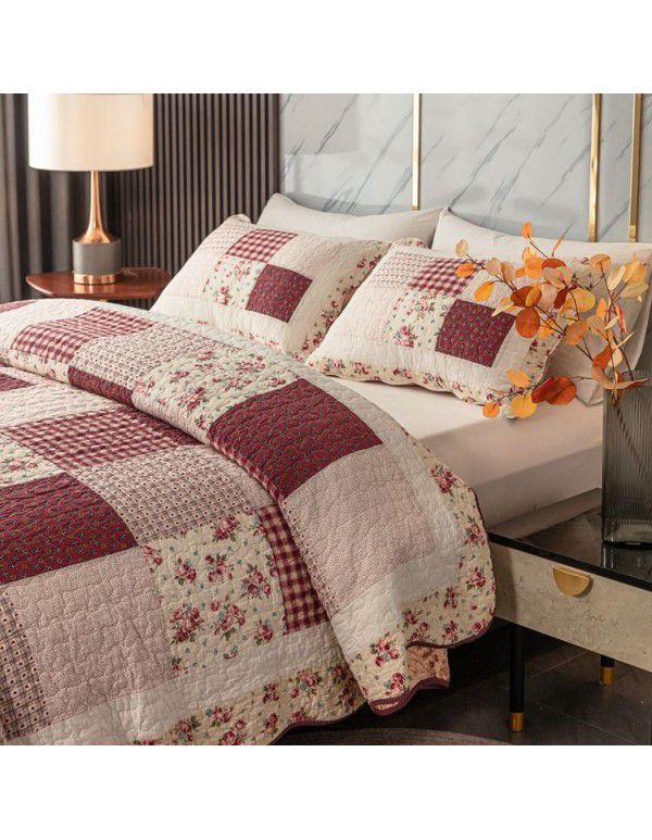 All cotton handmade patchwork multi-purpose quilt Large size bed cover cotton quilt Air conditioner quilt three piece quilt set