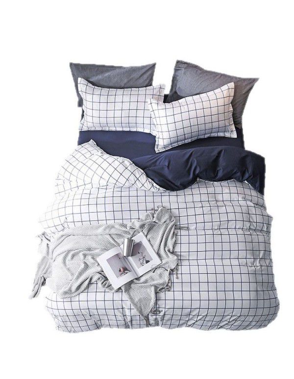 The factory directly supplies cross-border e-commerce checkered bedsheets, fitted sheets, three piece sets and four piece sets of bedding, which are sold well in Europe and America 