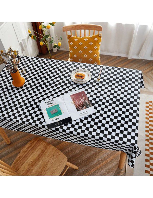 Rural farm PVC tablecloth waterproof oil proof wash free ins net red tabletop tablecloth tea table mat rectangle 