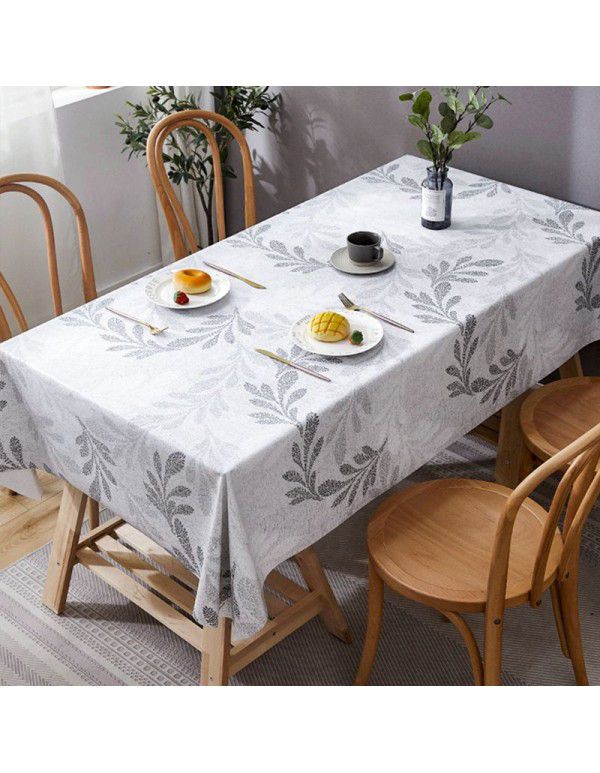 PVC tablecloth waterproof, oil proof, scald proof and wash free tablecloth rectangular household tablecloth tea table cloth table mat desk 