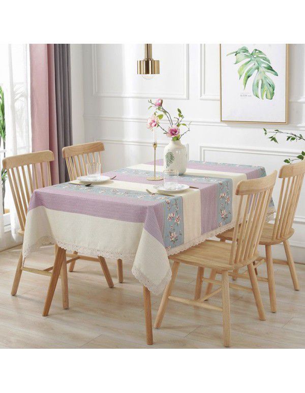 The manufacturer has a new pastoral striped flower lace tablecloth in stock, and a cotton linen tablecloth is distributed on behalf of the manufacturer 