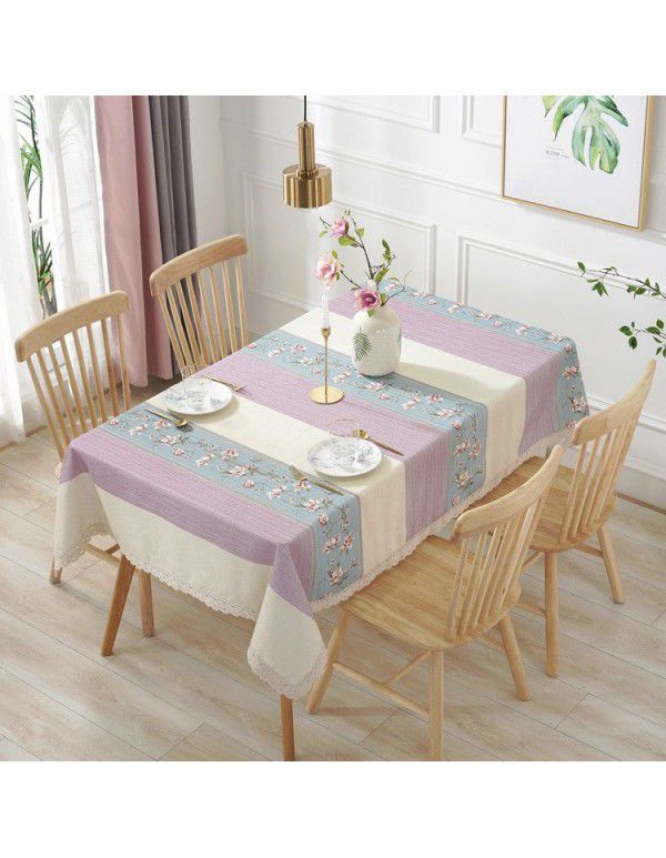 The manufacturer has a new pastoral striped flower lace tablecloth in stock, and a cotton linen tablecloth is distributed on behalf of the manufacturer 