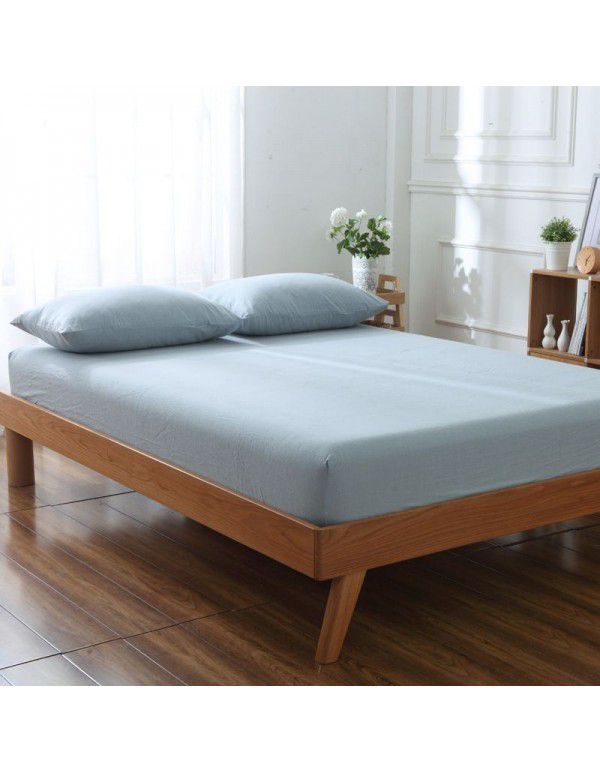 Cotton single fitted sheet washed cotton double bed cover home textile home stay bed bag bedding Simmons protective cover 