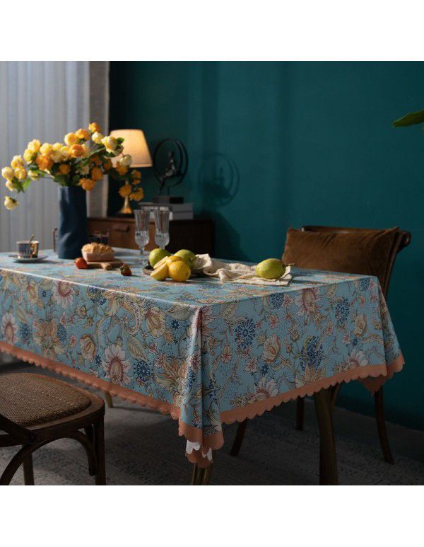 Manufacturer wholesale tablecloth waterproof, anti scalding, anti oil, no washing tablecloth rectangular American retro pastoral luxury 