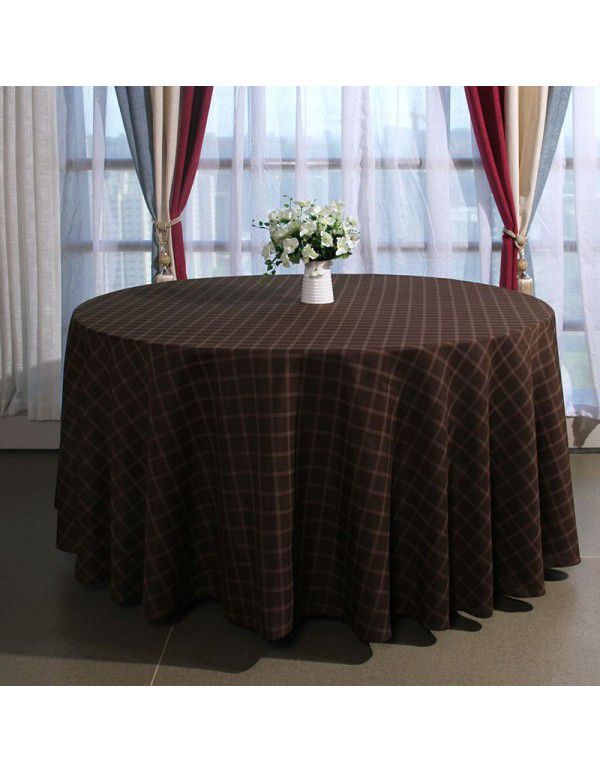 Yingxin factory direct selling pure color worsted Plaid tablecloth hotel conference polyester round table cloth can be customized and wholesale 