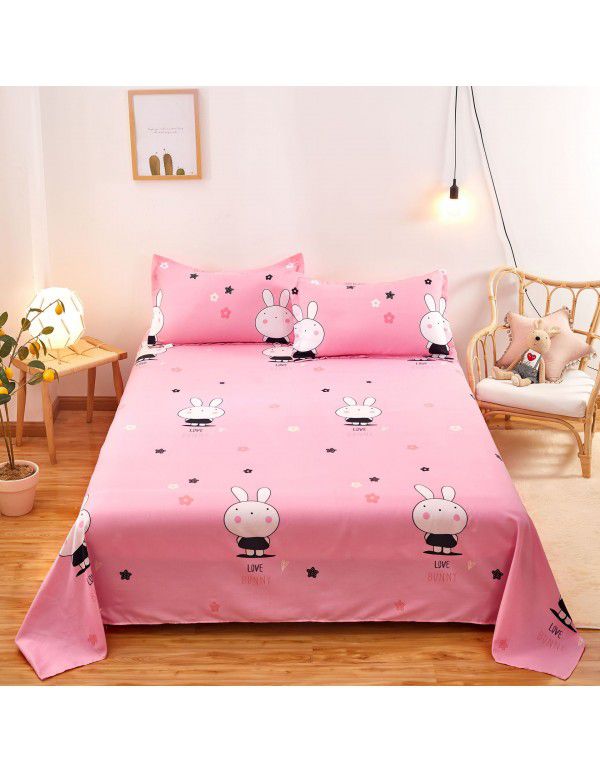 Bedsheet 1.2 * 2.3m thick ground bed sheet single piece wholesale dormitory hotel bedroom single simple bed sheet