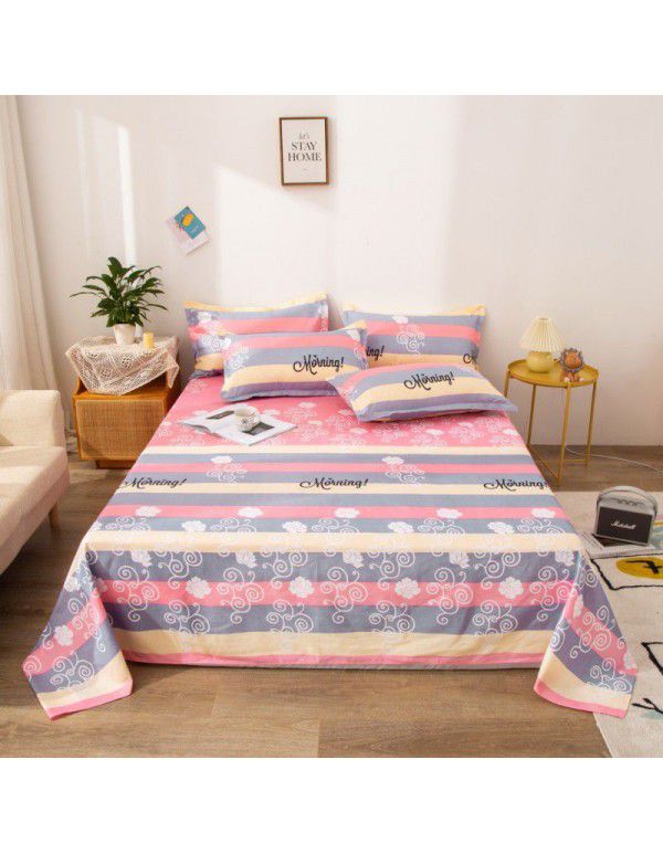 Bedsheet 1.2 * 2.3m thick ground bed sheet single piece wholesale dormitory hotel bedroom single simple bed sheet