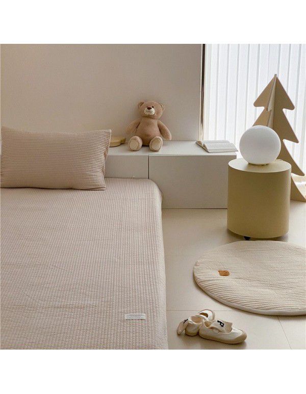 Class A 60 Thread Count Cotton Light Luxury Children's Pure Color Simple Bed Cover Soft and Skin friendly Dry Board Pure Color Quilting Washing