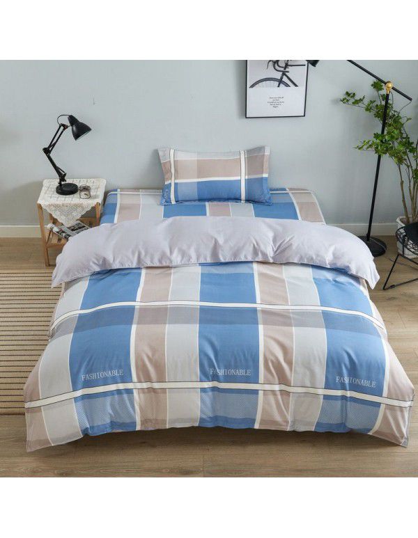 One replacement bedding sheet, quilt cover, thickened, brushed bed sheet, winter warm four piece set, physical supermarket wholesale