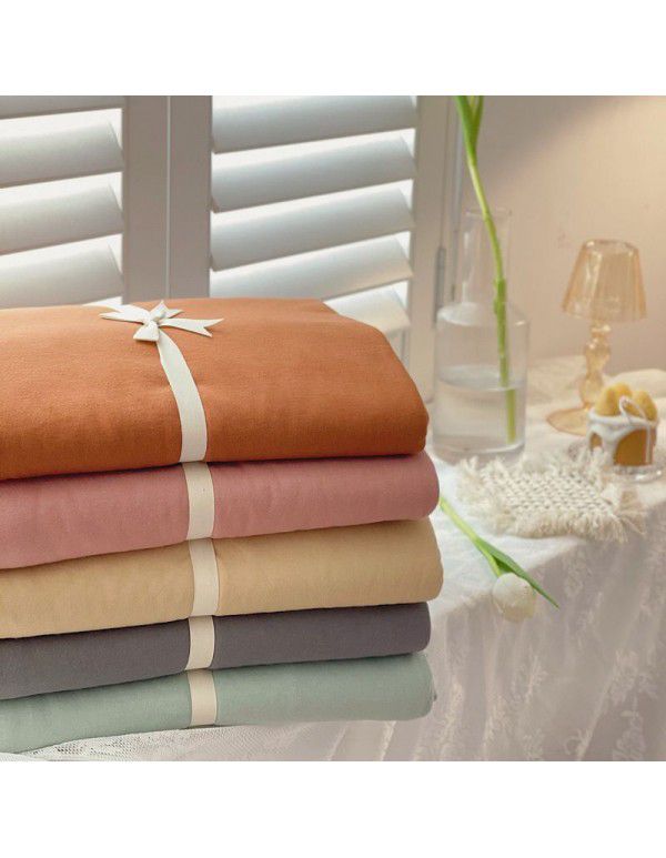 Knitted Cotton Indian Cotton Flat Sheet Fitted Sheet Pure Color Simple Nude Bedding Cover Sheet Single Twin Bedding