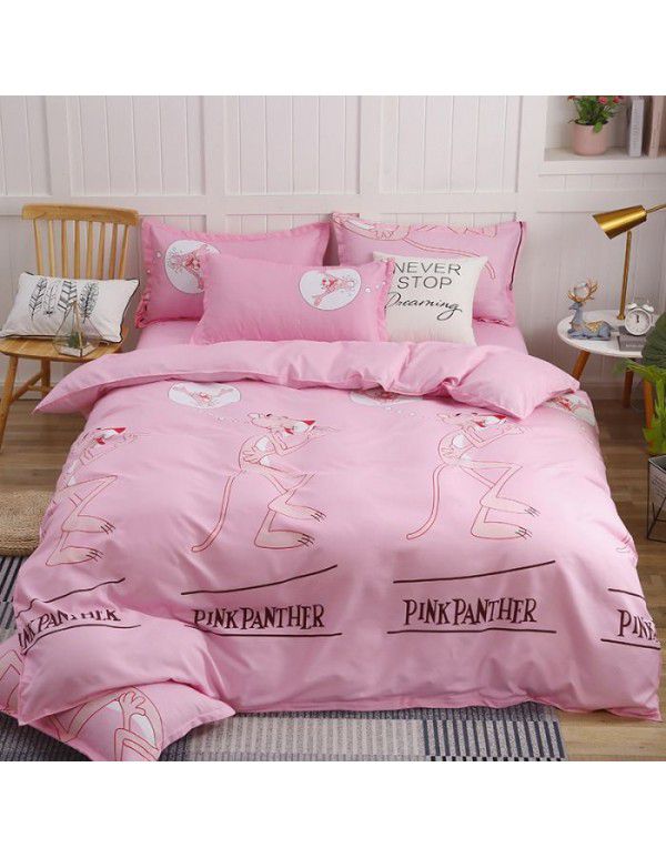 Plant cashmere four piece bed sheet and quilt cover three piece gift group purchase wholesale factory direct sale aloe cotton four piece set