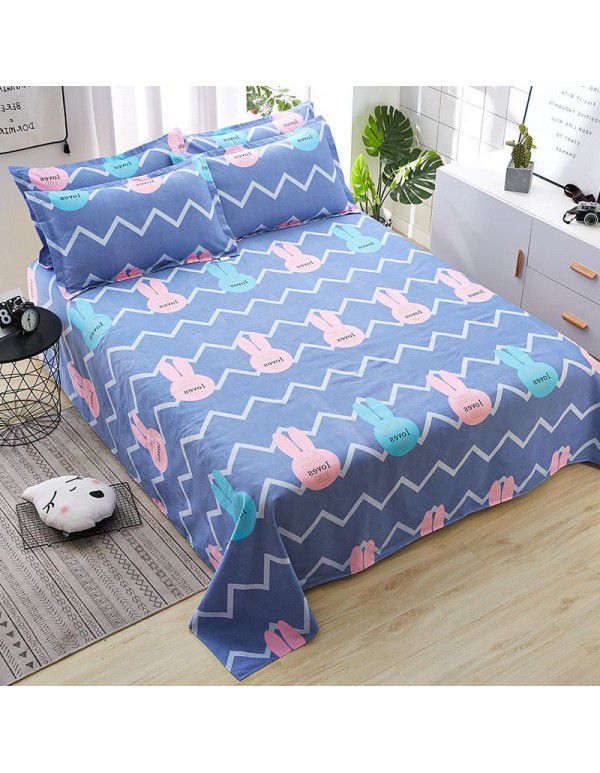 Bedsheet 1.2 * 2.3m thick ground bed sheet single piece wholesale dormitory hotel bedroom single simple bed sheet