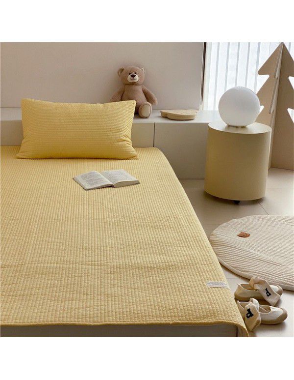 Class A 60 Thread Count Cotton Light Luxury Children's Pure Color Simple Bed Cover Soft and Skin friendly Dry Board Pure Color Quilting Washing