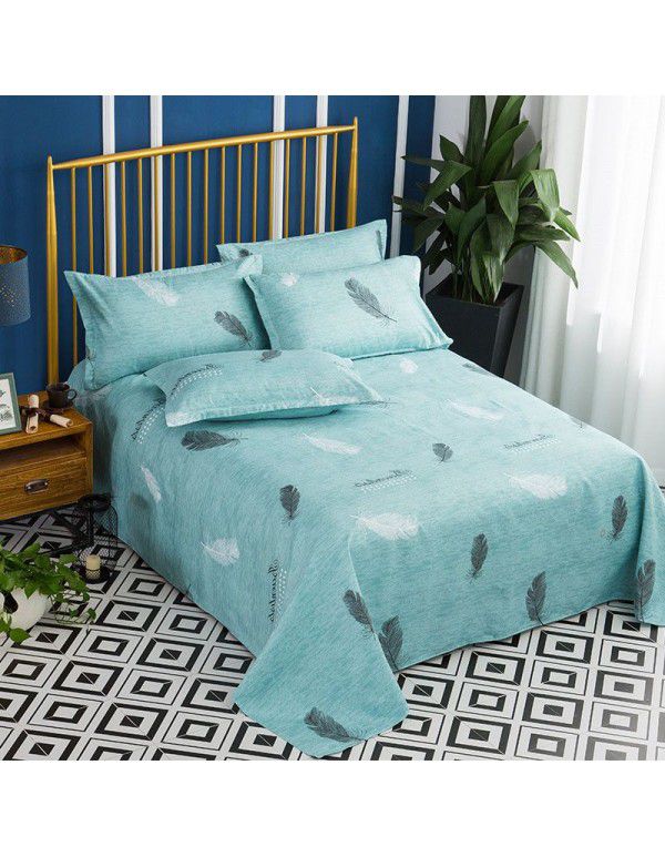 Bedsheet 1.2 * 2.3m thick ground bed sheet single piece wholesale dormitory hotel bedroom single simple bed sheet