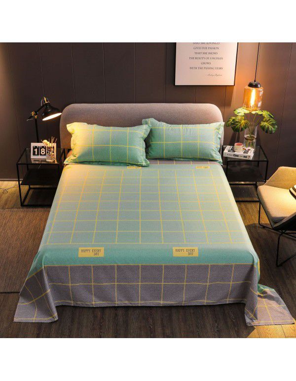 Bedsheet 1.2 * 2.3m thick ground bed sheet single piece wholesale dormitory hotel bedroom single simple bed sheet