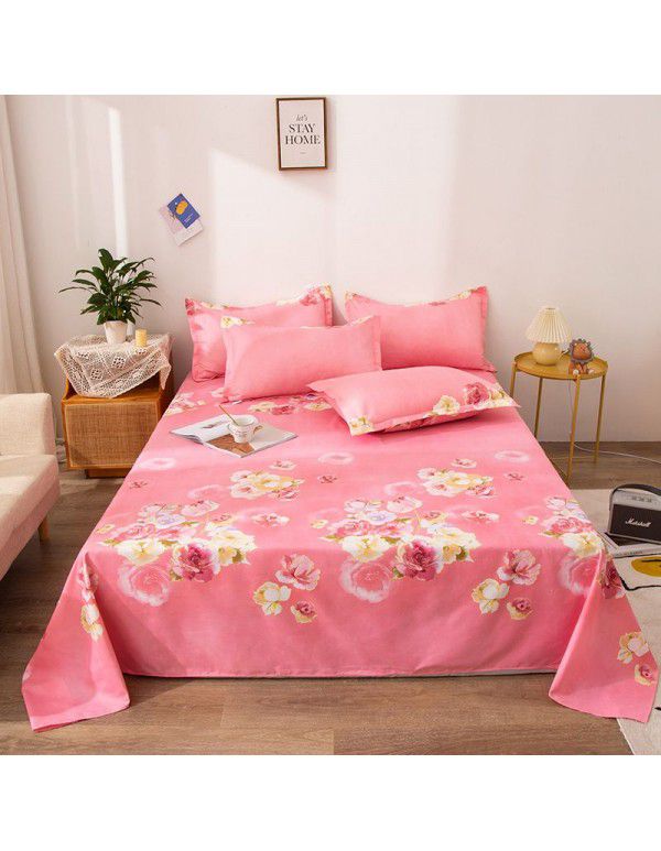 Bedsheet 1.2 * 2.3m thick ground bed sheet single piece wholesale dormitory hotel bedroom single simple bed sheet