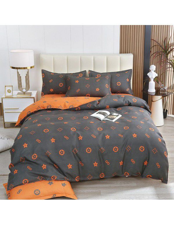 Plant cashmere four piece bed sheet and quilt cover three piece gift group purchase wholesale factory direct sale aloe cotton four piece set