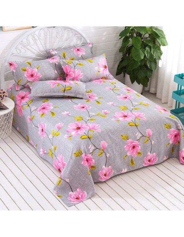 Bedsheet 1.2 * 2.3m thick ground bed sheet single piece wholesale dormitory hotel bedroom single simple bed sheet