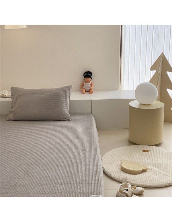 Class A 60 Thread Count Cotton Light Luxury Children's Pure Color Simple Bed Cover Soft and Skin friendly Dry Board Pure Color Quilting Washing