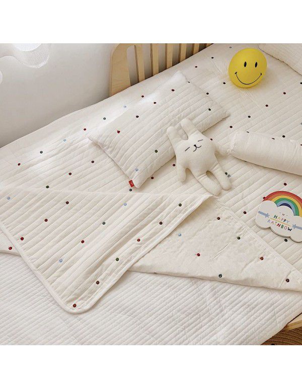 Baby's bed sheet baby's cotton bed cover newborn's cotton bed circumference mattress pillow case pillow towel column pillow