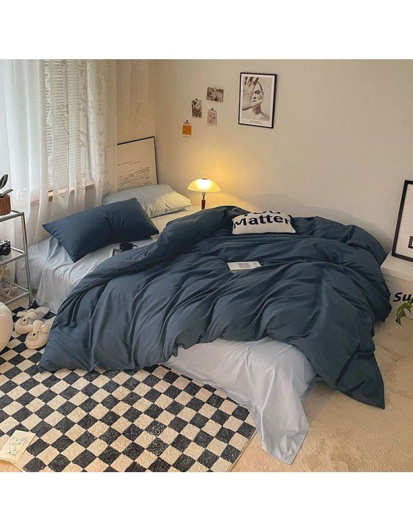 (Small Flowers Series) Nantong Four Piece Bedding Set Wholesale Factory Direct Sales Bedding Sheet, Quilt Cover, Fitted Sheet, Dormitory Three Piece Set